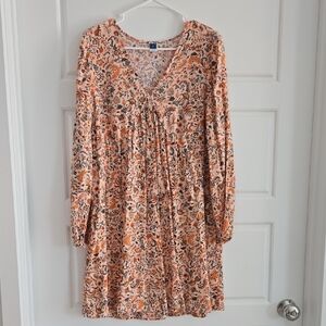 Old Navy Orange/Pink/Green/Blue Bishop Sleeve Sundress